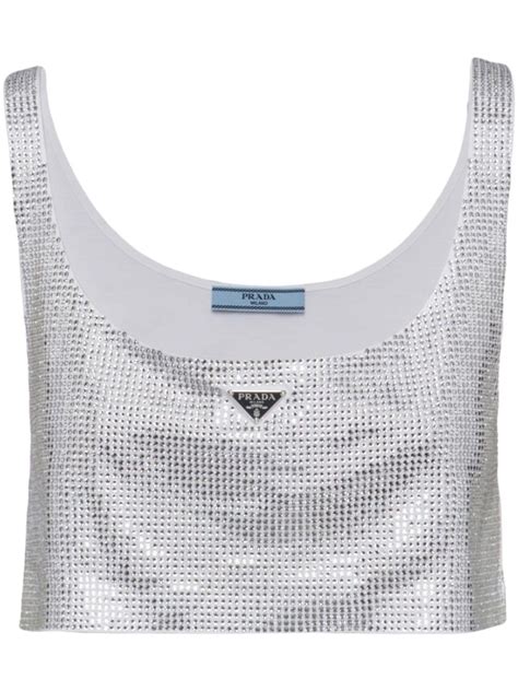 prada crystal embellished top|Prada crystal.